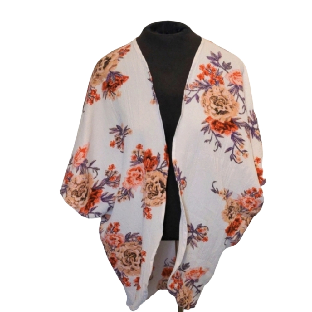 Feathers Floral Print Cardigan
